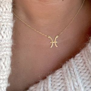 Pisces Zodiac Sign Necklace 14K Gold Filled